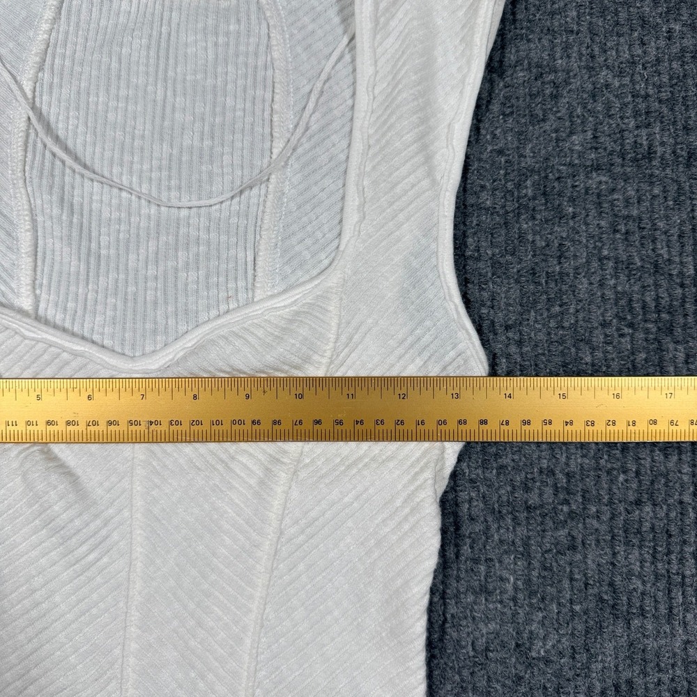 Free People We The Free Womens Medium White Ribbed Corset Tank Top NWOT Square - Picture 4 of 7